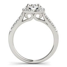 Load image into Gallery viewer, Square Shape Halo Diamond Engagement Ring in 14k White Gold (1 1/2 cttw)