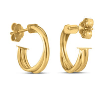 Load image into Gallery viewer, 14k Yellow Gold Crossover Hoops