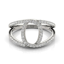 Load image into Gallery viewer, 14k White Gold Diamond Loop Style Dual Band Ring (1/2 cttw)