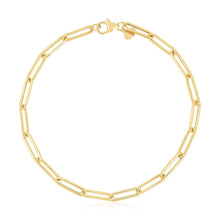 Load image into Gallery viewer, 14k Yellow Gold High Polish Alternating Bead Paperclip Bracelet (3.5mm)