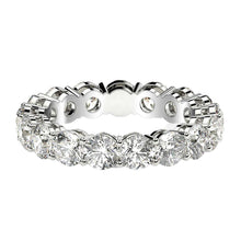 Load image into Gallery viewer, Round Cut Lab Grown Diamond Eternity Ring in 14k White Gold (3 cttw FG/VS2)