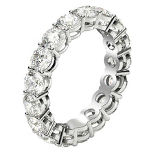 Load image into Gallery viewer, Round Cut Lab Grown Diamond Eternity Ring in 14k White Gold (3 cttw FG/VS2)