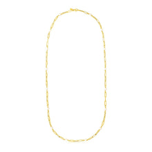 Load image into Gallery viewer, 14k Yellow Gold Paperclip Chain and Pearl Necklace