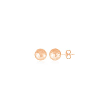 Load image into Gallery viewer, 14k Rose Gold Ball Earrings with Faceted Texture