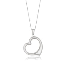 Load image into Gallery viewer, 14k White Gold Floating Heart Drop Pendant