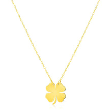 Load image into Gallery viewer, 14K Yellow Gold Four Leaf Clover Necklace