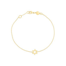 Load image into Gallery viewer, 14k Yellow Gold Star of David Bracelet