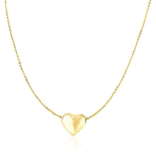 Load image into Gallery viewer, 14k Yellow Gold Chain Necklace with Sliding Puffed Heart Charm
