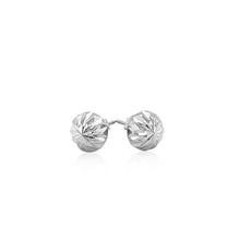 Load image into Gallery viewer, 14k White Gold Textured Flat Style Stud Earrings