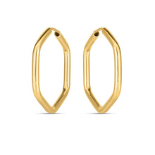 Load image into Gallery viewer, 14k Yellow Gold Endless Hexagon Hoop Earrings