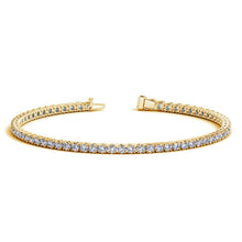 Load image into Gallery viewer, Lab Grown Round Diamond Tennis Bracelet in 14k Yellow Gold (3 cctw F/G VS2/SI1)