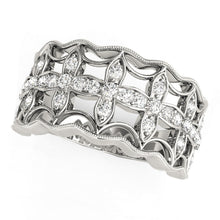 Load image into Gallery viewer, Diamond Studded Four Leaf Clover Motif Ring in 14k White Gold (1/4 cttw)