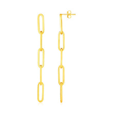 Load image into Gallery viewer, 14K Yellow Gold Five Link Paperclip Chain Earrings