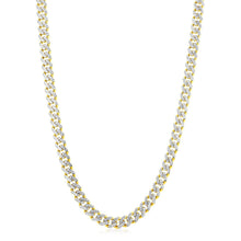 Load image into Gallery viewer, 14k Yellow Gold White Pave High Polish Modern Lite Miami Cuban Chain (8.0mm)