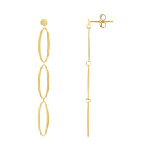 Load image into Gallery viewer, 14K Yellow Gold Triple Oval Fancy Drop Earrings