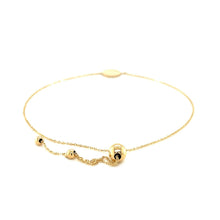 Load image into Gallery viewer, Adjustable Bracelet with Shiny Circle in 14k Yellow Gold