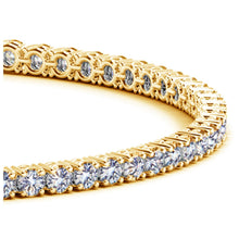 Load image into Gallery viewer, Lab Grown Round Diamond Tennis Bracelet in 14k Yellow Gold (4 cctw F/G VS2/SI1)
