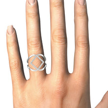 Load image into Gallery viewer, 14k White Gold Interlaced Design Diamond Ring (1/5 cttw)