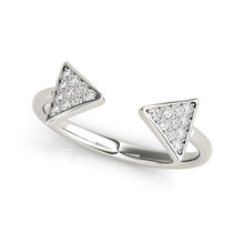 Load image into Gallery viewer, 14k White Gold Diamond Arrowhead Open Ring (1/5 cttw)