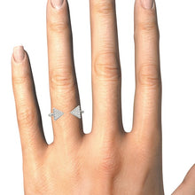 Load image into Gallery viewer, 14k White Gold Diamond Arrowhead Open Ring (1/5 cttw)