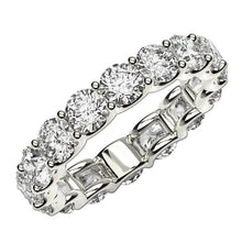 Load image into Gallery viewer, Round Cut Lab Grown Diamond Eternity Ring in 14k White Gold (4 cttw FG/VS2)