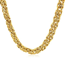 Load image into Gallery viewer, 14k Yellow Gold Byzantine Motif Chain Necklace