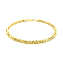 Load image into Gallery viewer, 3.3mm 14k Yellow Gold Light Weight Wheat Bracelet