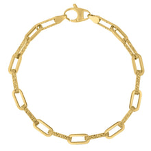 Load image into Gallery viewer, 14k Yellow Gold Diamante Paperclip Chain Bracelet (4.00 mm)