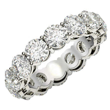 Load image into Gallery viewer, Round Cut Lab Grown Diamond Eternity Ring in 14k White Gold (6 cttw FG/VS2)