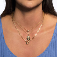 Load image into Gallery viewer, 14k Yellow Gold Heart Element Paperclip Necklace