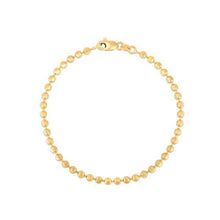 Load image into Gallery viewer, Moon Cut Bead Chain Bracelet in 14k Yellow Gold (3.00 mm)