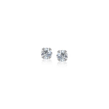 Load image into Gallery viewer, 14k White Gold White Cubic Zirconia 2mm Stud Earrings