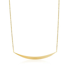 Load image into Gallery viewer, 14k Yellow Gold Necklace with Polished Curved Bar Pendant