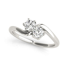 Load image into Gallery viewer, Solitaire Two Stone Diamond Ring in 14k White Gold (1/2 cttw)
