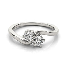 Load image into Gallery viewer, Solitaire Two Stone Diamond Ring in 14k White Gold (1/2 cttw)