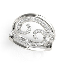 Load image into Gallery viewer, Swirl Design Diamond Ring in 14k White Gold (1/2 cttw)