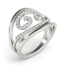 Load image into Gallery viewer, Swirl Design Diamond Ring in 14k White Gold (1/2 cttw)