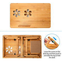 Load image into Gallery viewer, Bamboo Laptop Desk Adjustable Stand and Riser Foldable