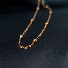 Load image into Gallery viewer, Stainless Steel Ball Rose Gold Tone PVD Station Necklace Satellite Chain Layering Necklace