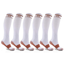 Load image into Gallery viewer, 6-Pairs: Unisex Copper-Infused Knee High Compression Socks