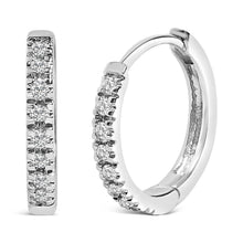 Load image into Gallery viewer, 14K Rose Gold 1/5 CTW Diamond Huggie Hoop Earrings