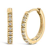 Load image into Gallery viewer, 14K Rose Gold 1/5 CTW Diamond Huggie Hoop Earrings