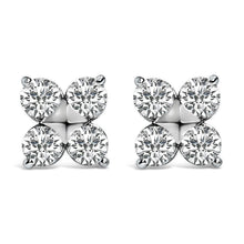 Load image into Gallery viewer, 10K White Gold 1/2 Cttw Lab Grown Diamond Snowflake Stud Earrings