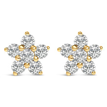 Load image into Gallery viewer, 10K White Gold 1/2 Cttw Lab Grown Diamond Star Stud Earrings