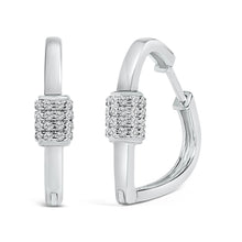 Load image into Gallery viewer, 10K White Gold 3/8 Cttw Lab Grown Diamond Heart Shaped Huggie Hoop Earrings