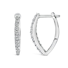 Load image into Gallery viewer, 10K White Gold 1/4 Cttw Lab Grown Diamond Heart Shaped Huggy Hoop Earrings