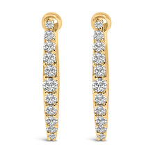 Load image into Gallery viewer, 10K White Gold 1/4 Cttw Lab Grown Diamond Heart Shaped Huggy Hoop Earrings