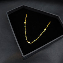 Load image into Gallery viewer, Stainless Steel Ball Gold Tone PVD Station Necklace Satellite Chain Layering Necklace