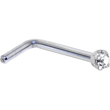 Load image into Gallery viewer, Solid 14K White Gold 1.5mm Genuine Diamond Nose Ring