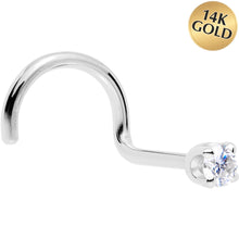 Load image into Gallery viewer, 14k White Gold 2mm Moissanite Nose Ring